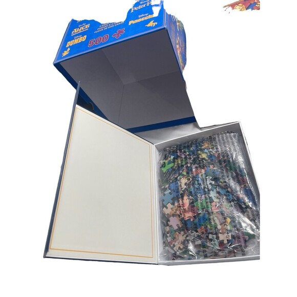 Disney Storybook 4-Pack Puzzle Set Pinocchio Dumbo Peter Pan Alice 500 Pcs Each - Picture 8 of 16